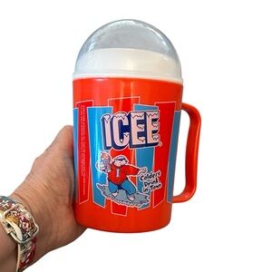 ICEE Red & Blue Retro Slush Mug coldest drink in town with skateboard polar bear